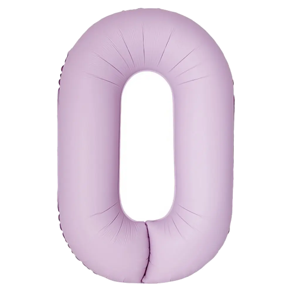 Шар Шар И (40''/102 см) Цифра, 0 Slim, Светло-розовый, Матовый, Цифра, 40"/102 см