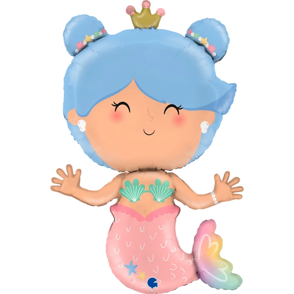 Шар: Шар (33''/84 см) Фигура, Принцесса Русалочка, 1 шт. в уп. Grabo (Италия)2.3П