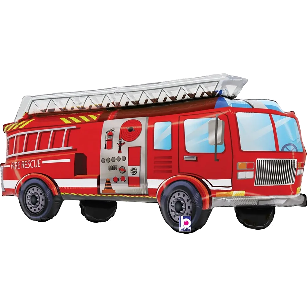 Шар: Шар (34''/86 см) Фигура, Пожарная машина, Красный