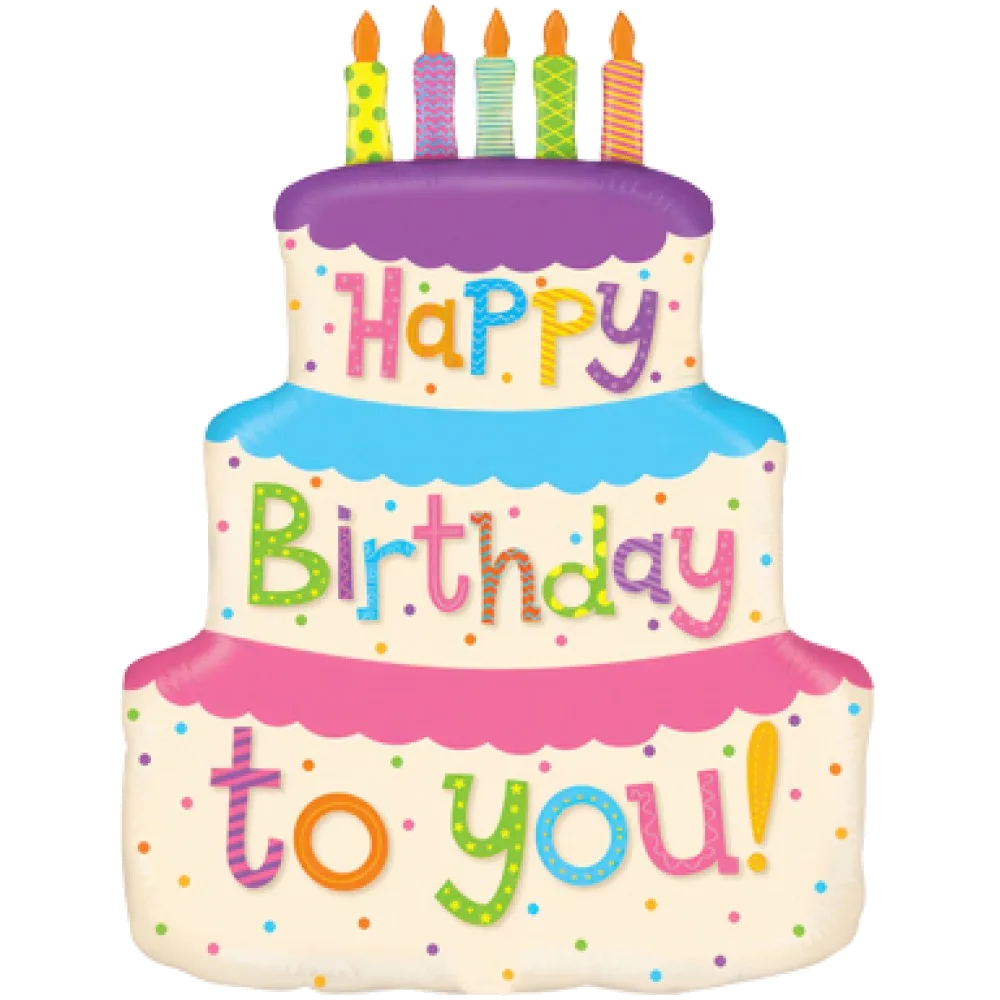 Шар (22''/56 см) Фигура, Торт на День Рождения
