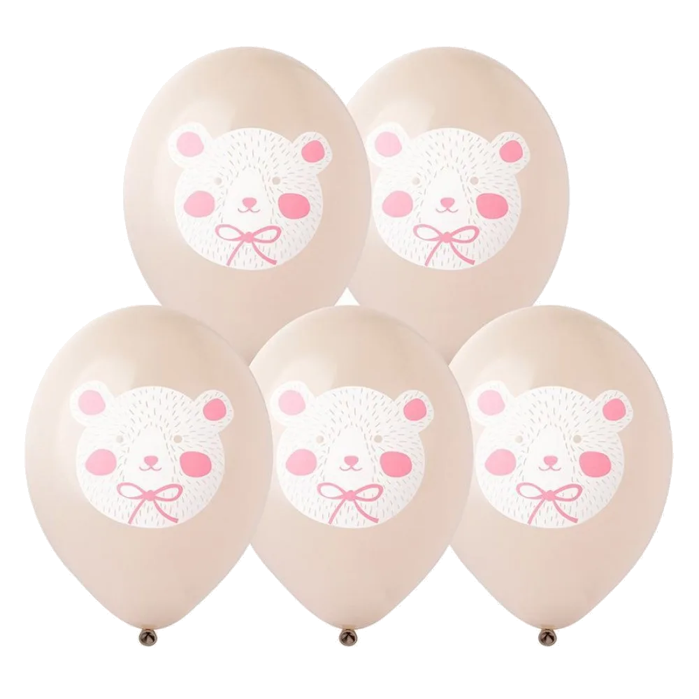 Шар: Шар (14"/36 см) Медвежонок белый 2цв., 1 шт. Belbal (Бельгия)