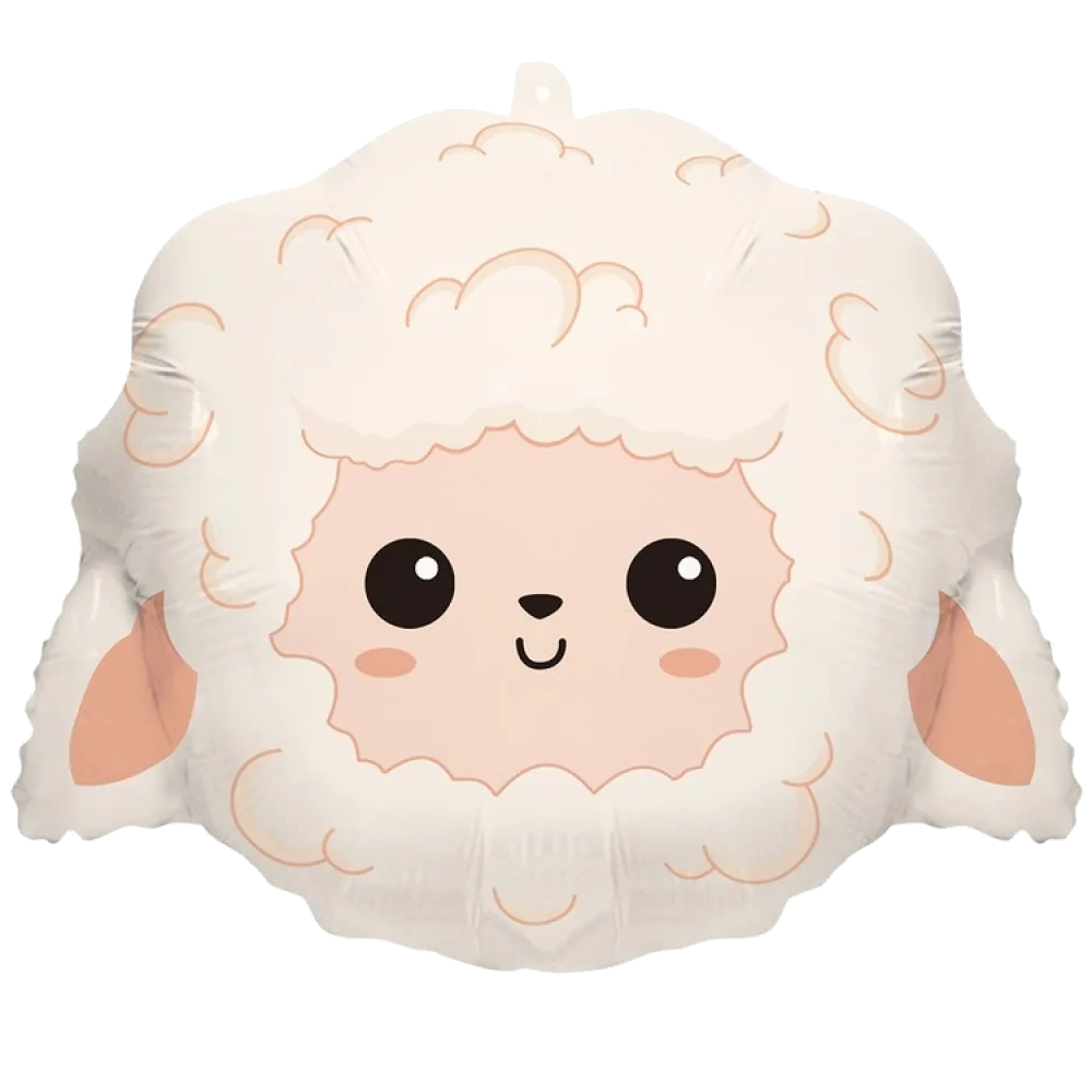 Шар: Шар (23"/58 см) Фигура Овечка милая голова, 1 шт. в уп.