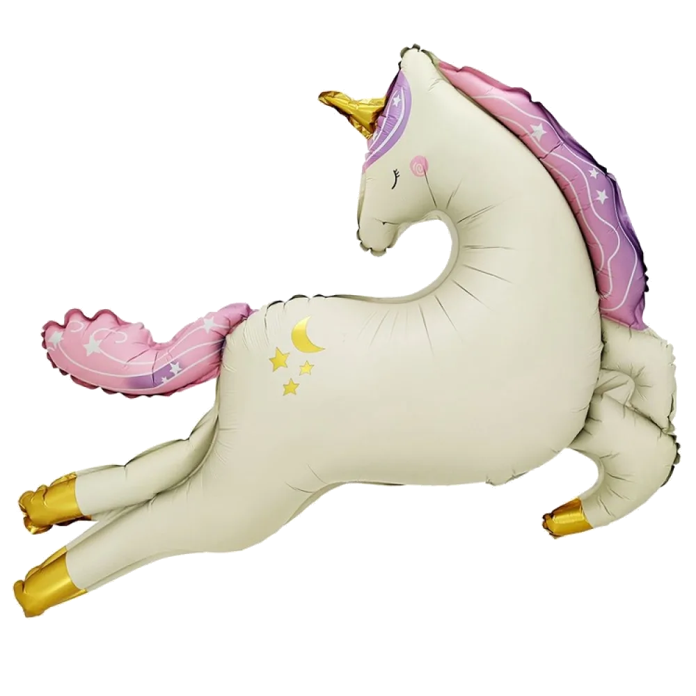 Шар: Шар (45"/114 см) Фигура Единорог летящий сатин, 1 шт. в уп.