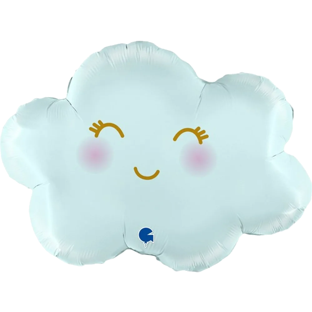 Шар: Шар (24''/61 см) Фигура, Маленькое облако, Голубой, Сатин