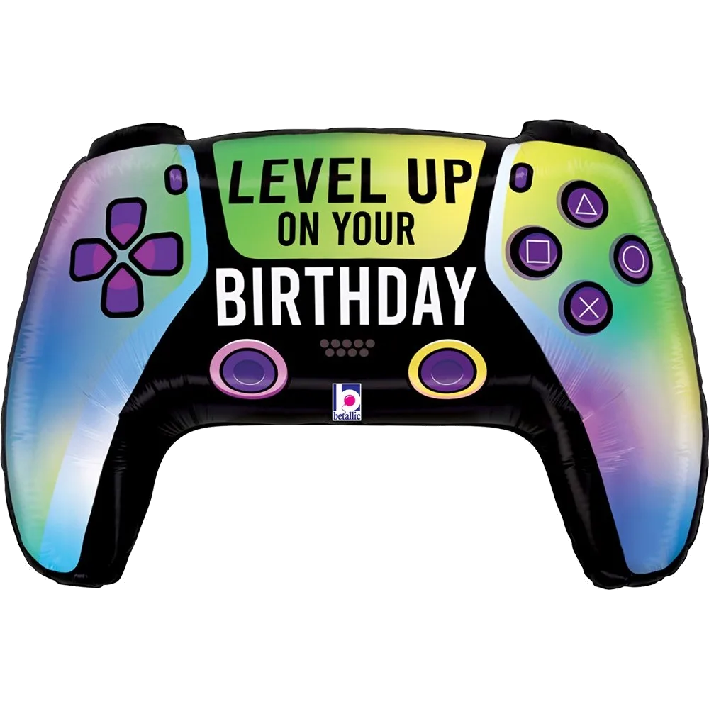 Шар: Шар (30''/76 см) Фигура, Геймпад, Твой День Рождения, Градиент, 1 шт. в уп. Betallic (Италия)