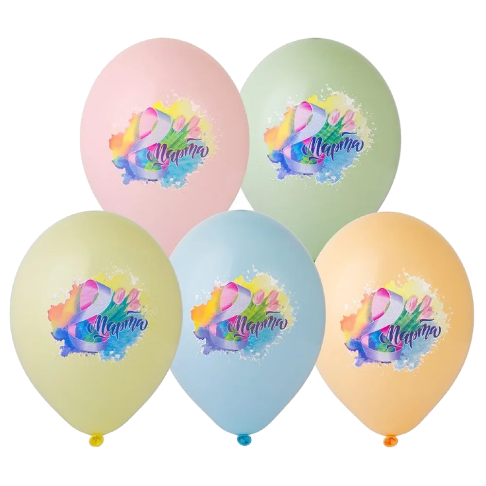 Шар: Шар (14"/36 см) 8 Марта Тюльпаны