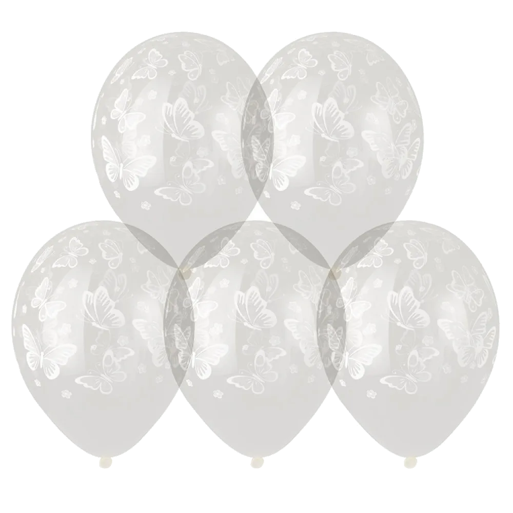 Шар (14"/36 см) Бабочки, кристалл