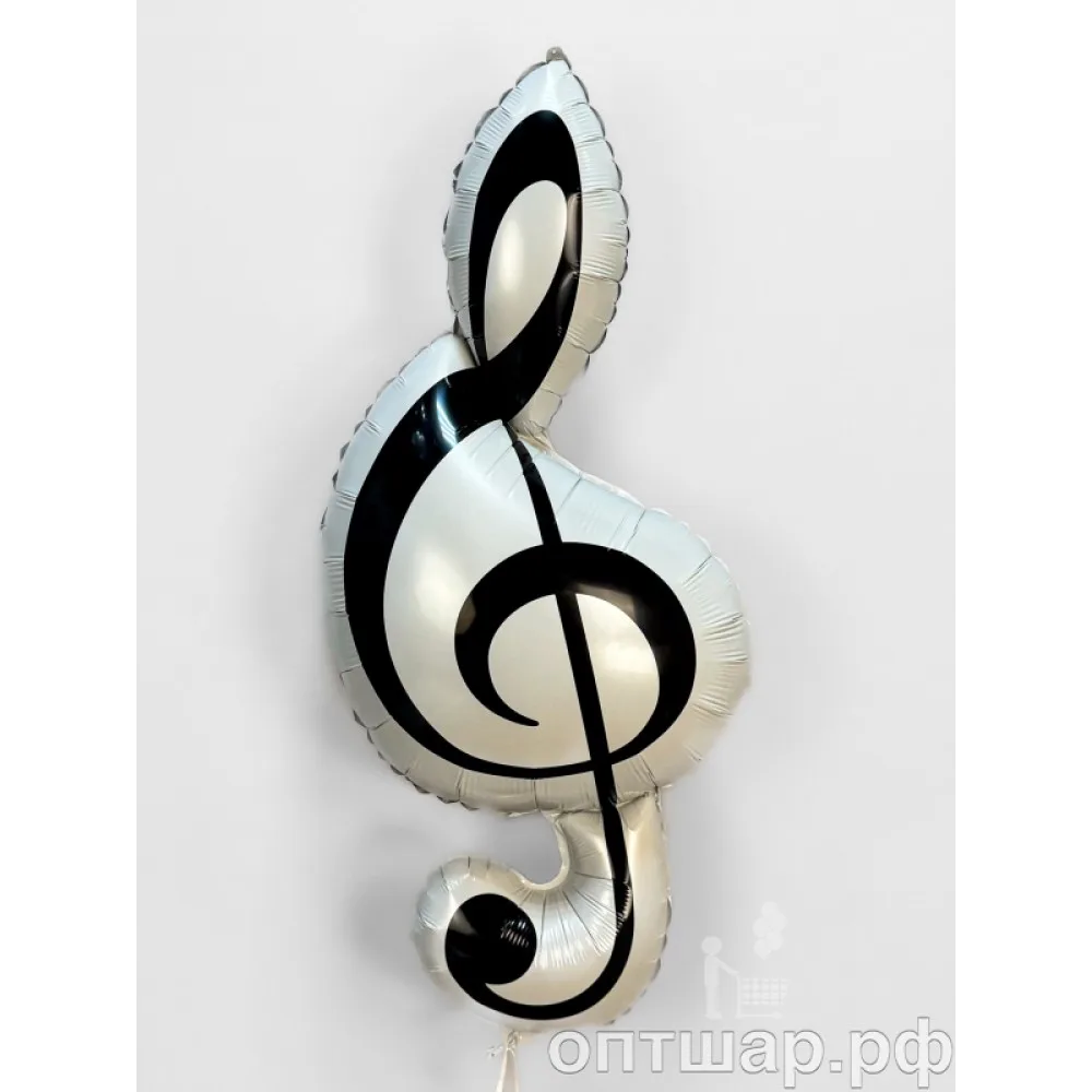 Шар: Шар (43"/109 см) Фигура Нота, скрипичный ключ, 1 шт.