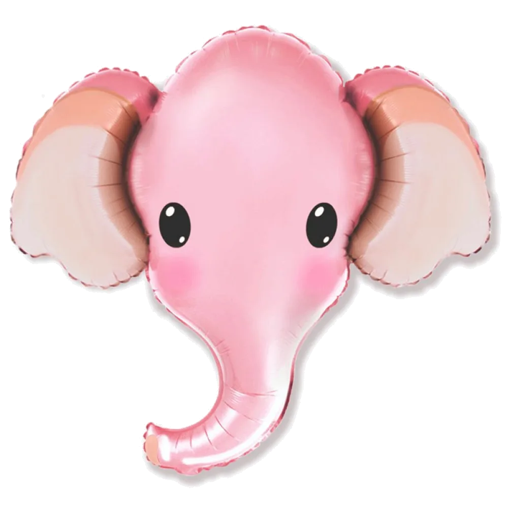 Шар: Шар (32''/81 см) Фигура, Слоник розовый голова, 1 шт. Flexmetal (Испания)
