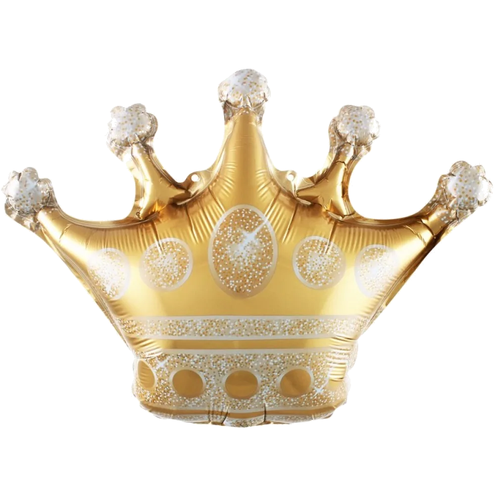 Шар: Шар (25''/64 см) Фигура, Корона, Золото, 1 шт.