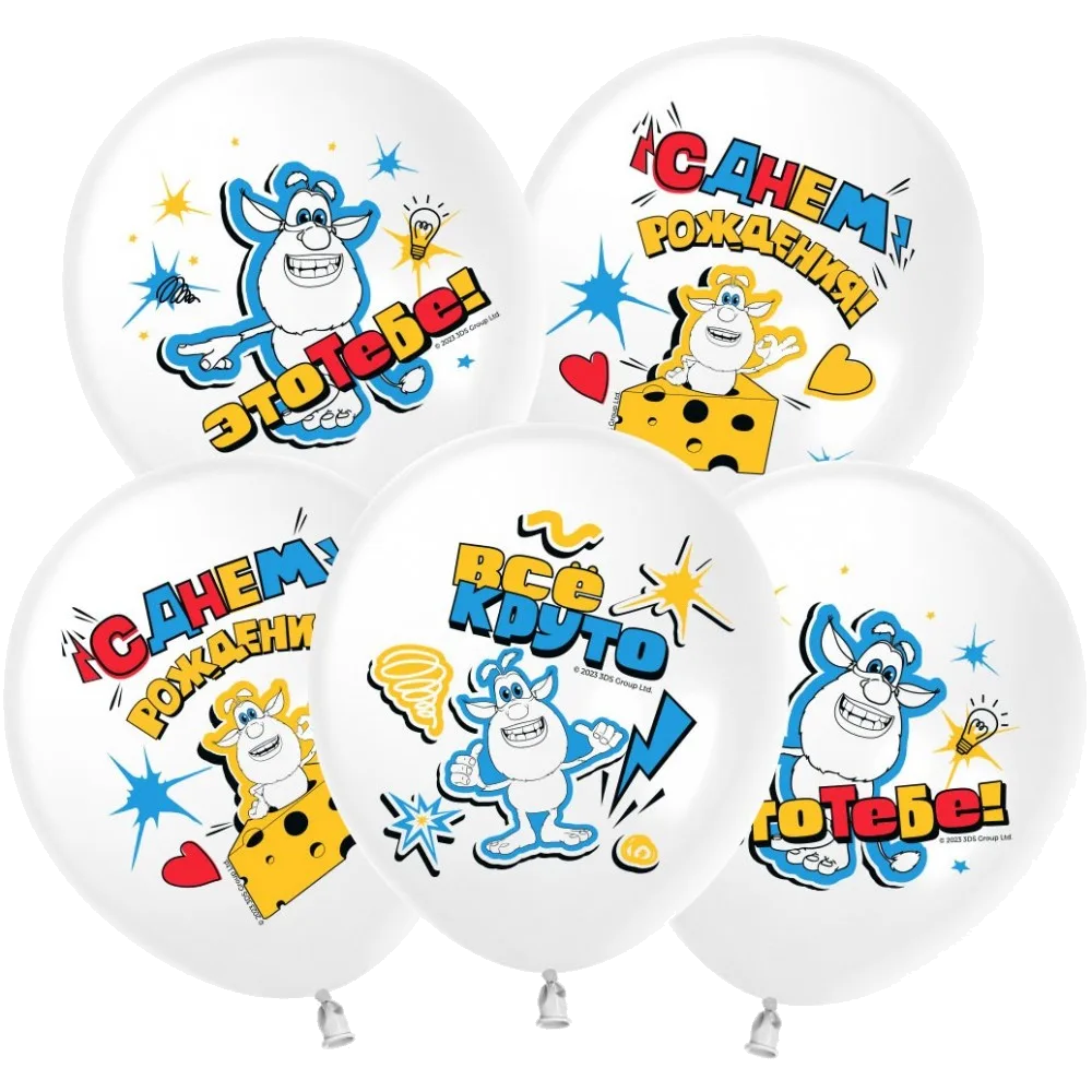 Шар: Шар (12''/30 см) Буба, Белый, пастель, 1 ст, 25 шт. 512 (Китай)