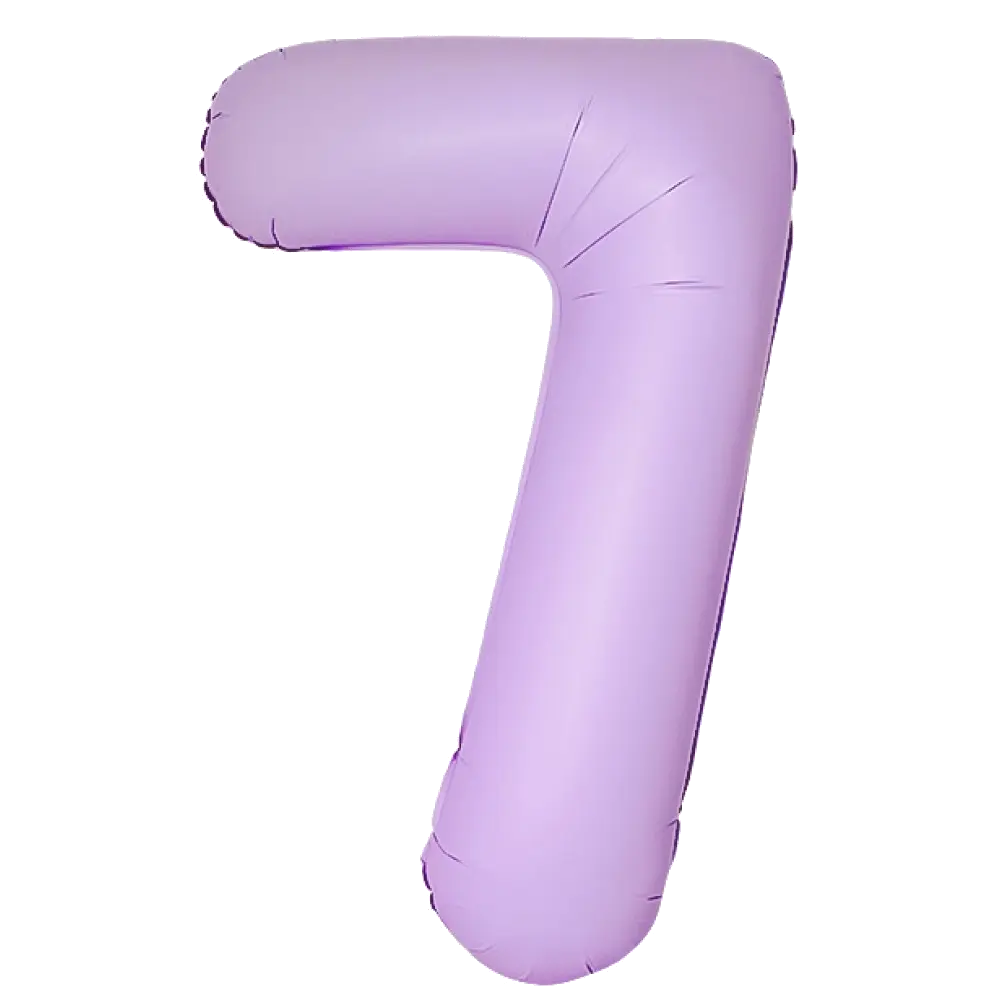 Шар Шар И (40''/102 см) Цифра, 7 Slim, Лаванда, Матовый, Цифра, 40"/102 см