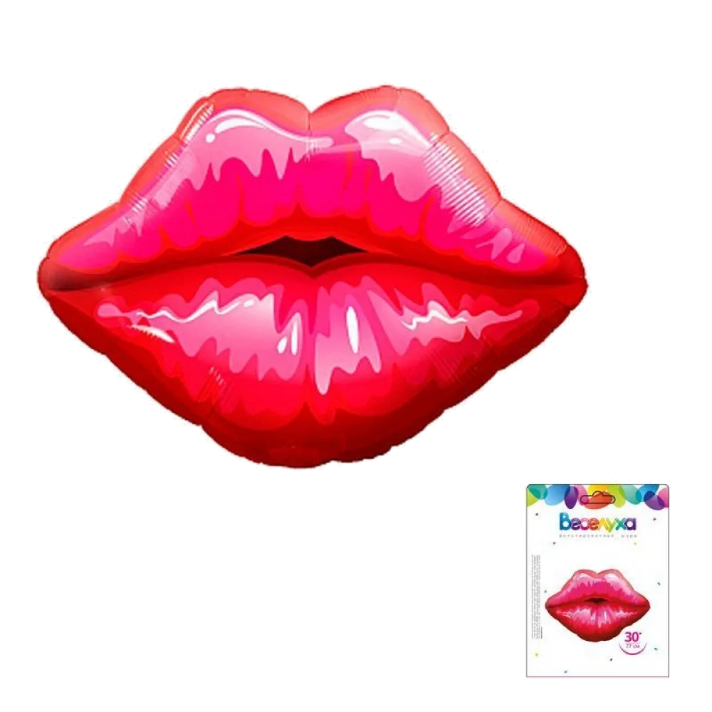 Шар: Шар (30"/76 см) Фигура Губы, 1 шт. в уп. 2.6П