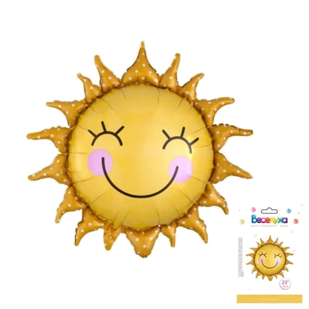 Шар: Шар (24"/60 см) Солнышко фигура, 1 шт в уп.