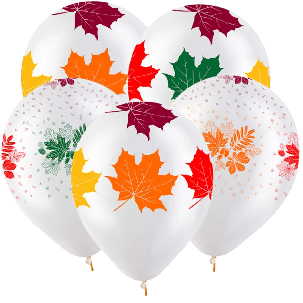 Шар: Шар (12"/30 см) Осенние листья Разноцветные, Прозрачный Кристал, 5 ст., 1 шт. Decobal (Вьетнам)