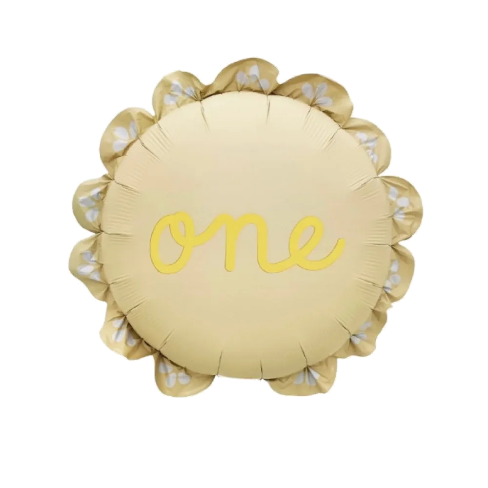 Шар: Шар (21"/53 см) Круг, ONE, Кремовый, Сатин, 1 шт. в уп.1.1П