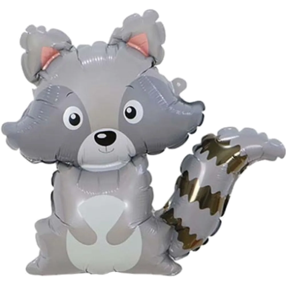 Шар: Шар (33"/84 см) Фигура Енот Веселый, Большой хвост, 1 шт.