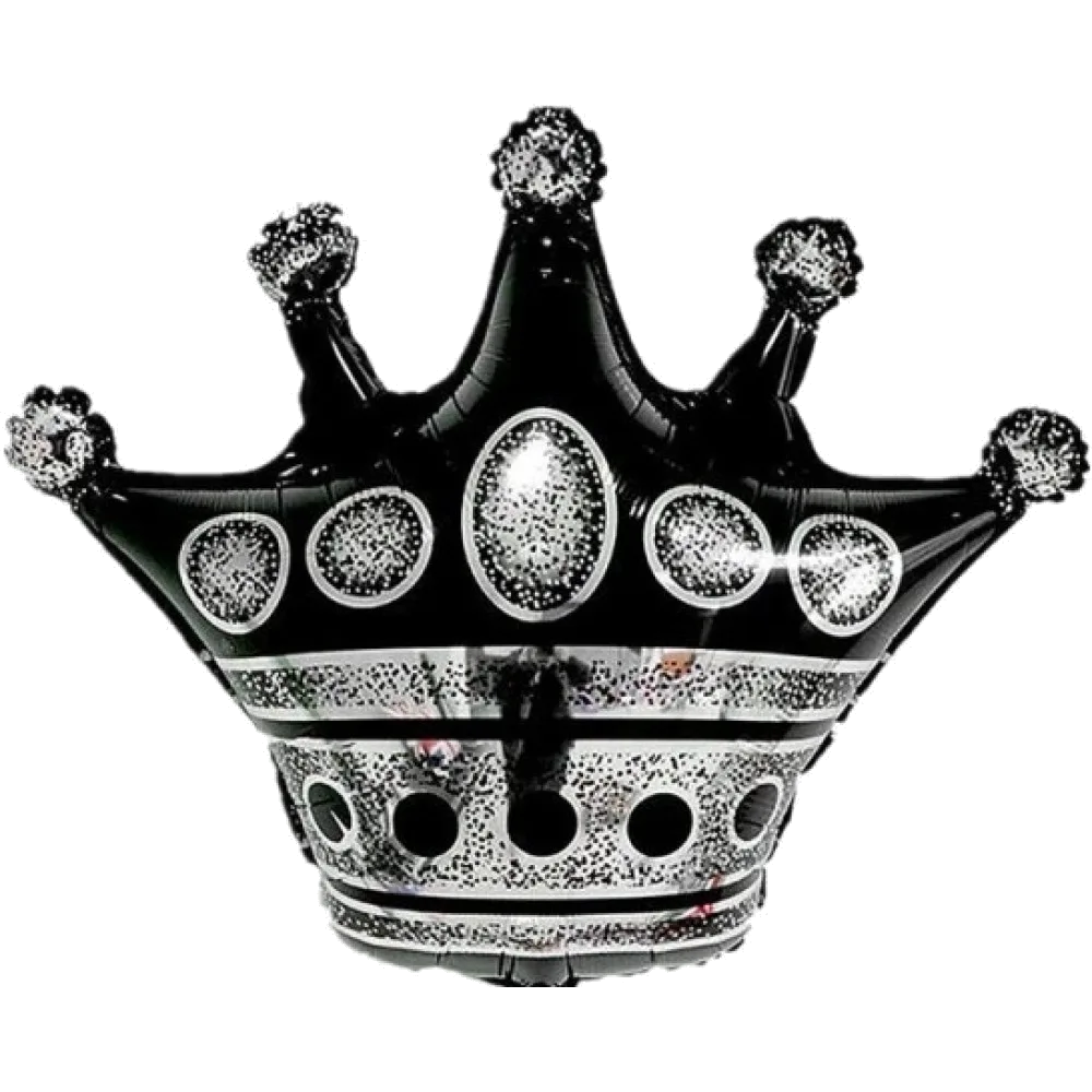 Шар: Шар (30''/76 см) Фигура Корона, Черный, 1 шт. 1.3П *