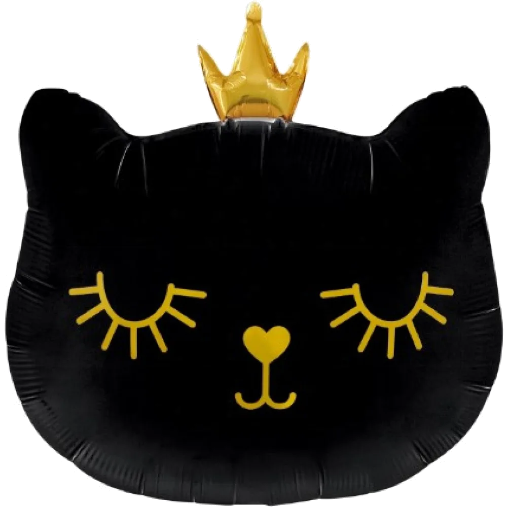 Шар: Шар (29''/74 см) Фигура, Котенок Принцесса, Черный, 1 шт. 2.3 П