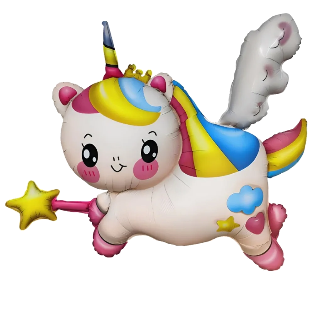 Шар: Шар (37"/94 см) Фигура Единорог летающий, 1 шт. в уп.