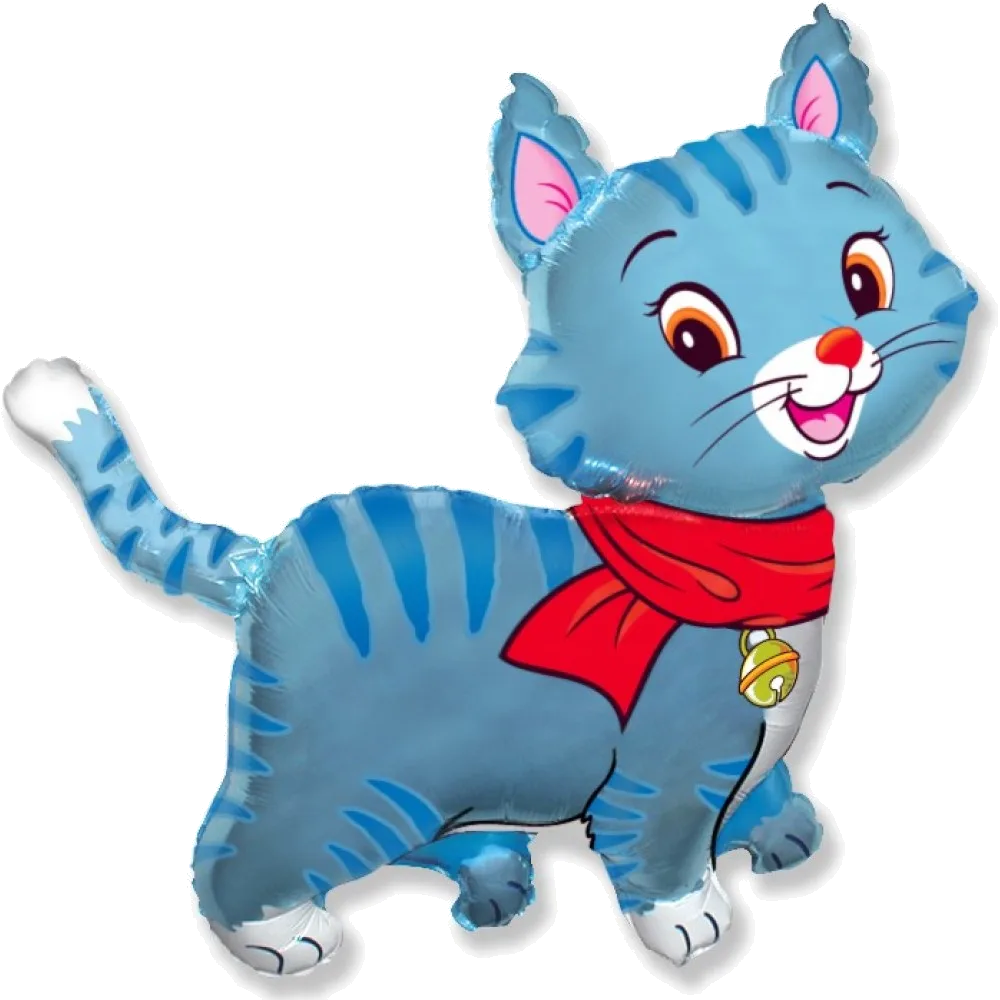 Шар: Шар (37''/94 см) Фигура, Любимый котенок, Синий, 1 шт. Flexmetal (Испания) 2.2П