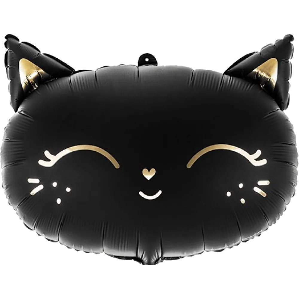 Шар: Шар (19''/48 см) Фигура, Голова, Магический котенок, Черный