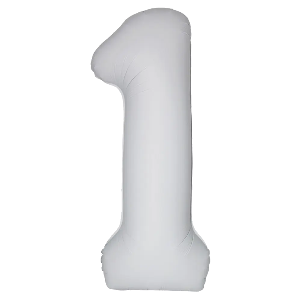 Шар Шар И (40''/102 см) Цифра, 1 Slim, Белый, Матовый, Цифра, 40"/102 см