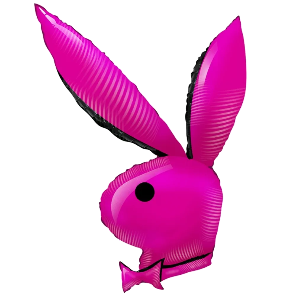 Шар: Шар (38"/97 см) Фигура Заяц розово-черный девичник  (надув воздухом)