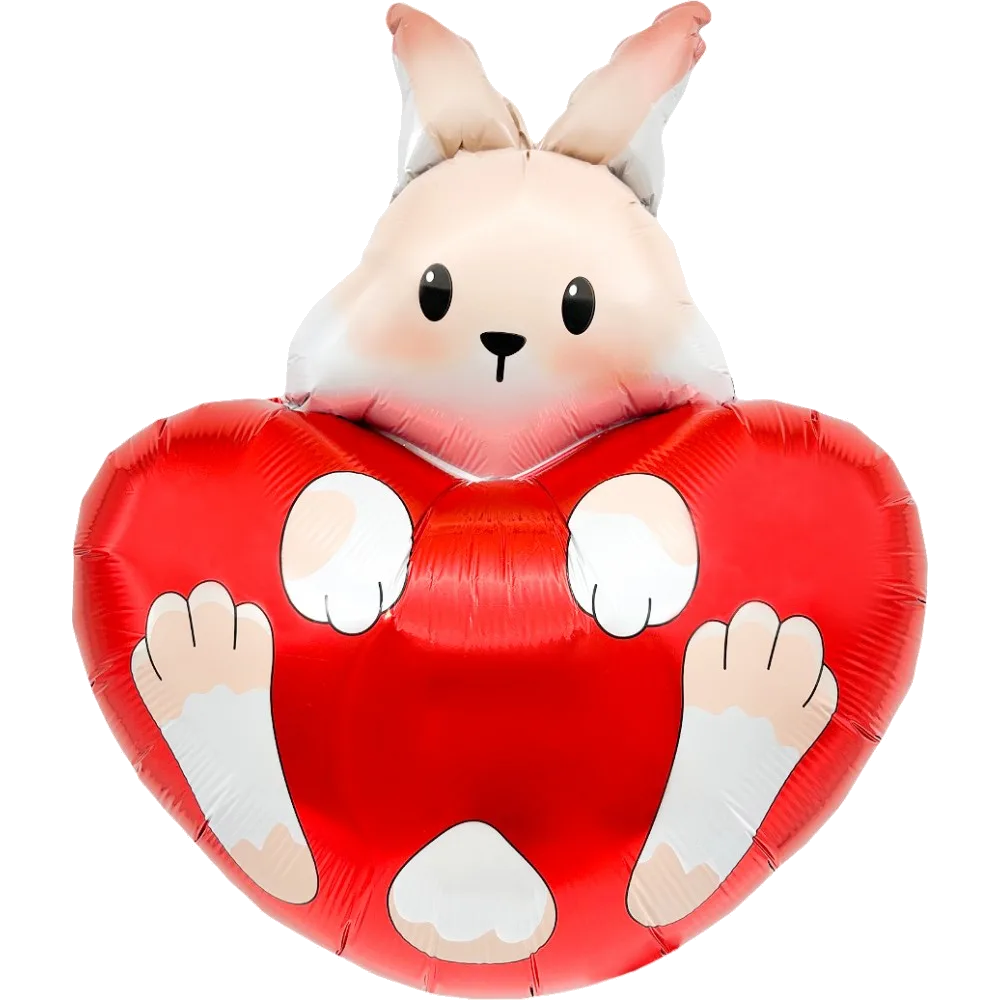 Шар: Шар (21''/53 см) Фигура, Зайка с сердечком