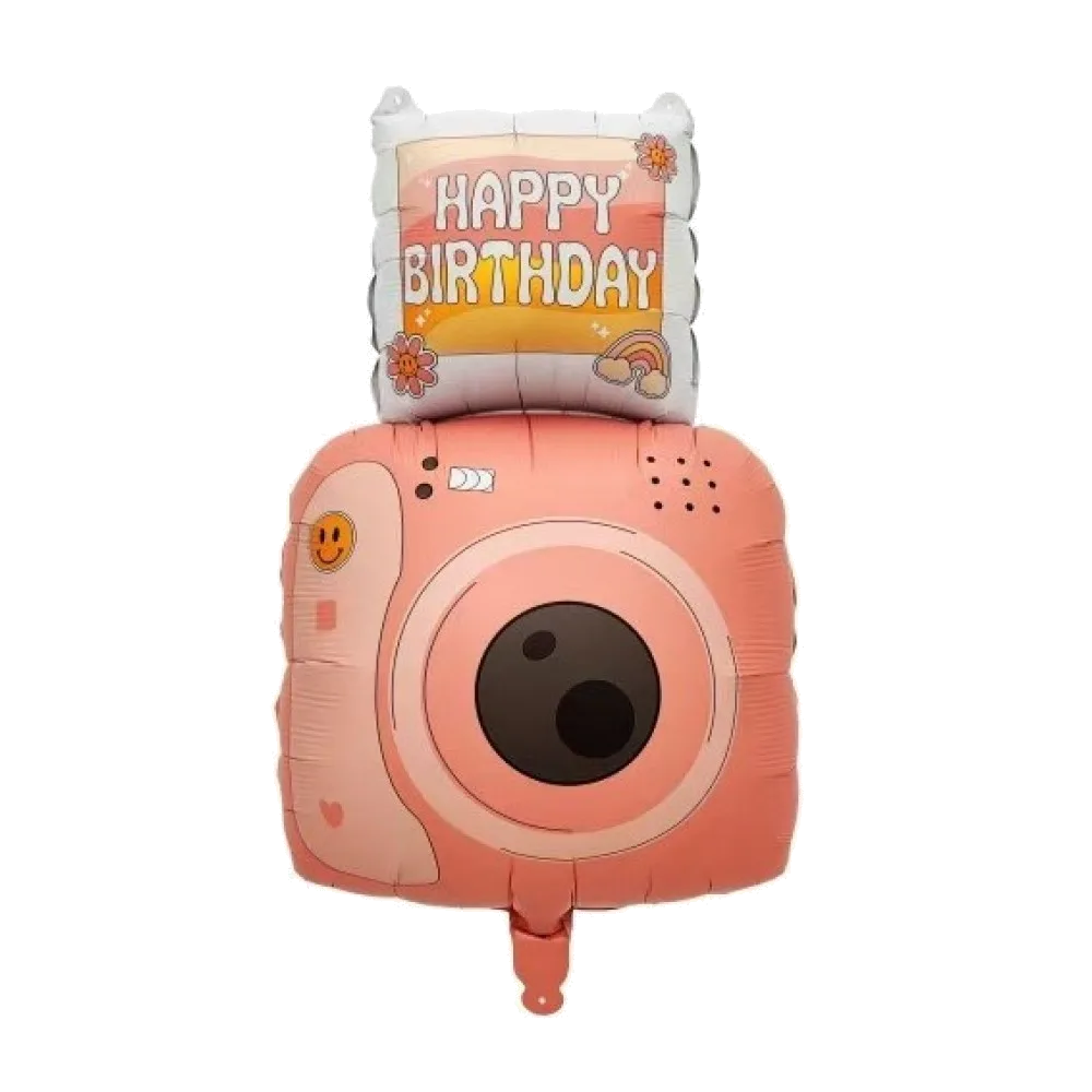 Шар: Шар (29''/74 см) Фигура, Фотоаппарат, Happy Birthday, 1 шт. в уп.