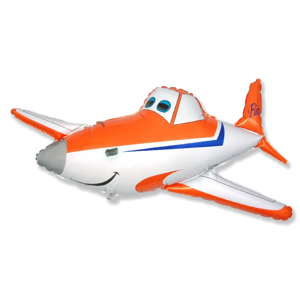 Шар: Шар (44''/112 см) Фигура, Гоночный самолет, Оранжевый