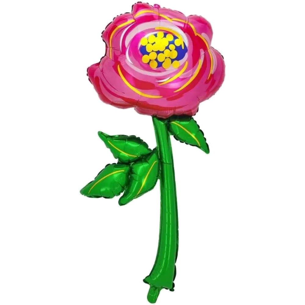 Шар: Шар (41''/104 см) Фигура Цветок, Роза, Красный