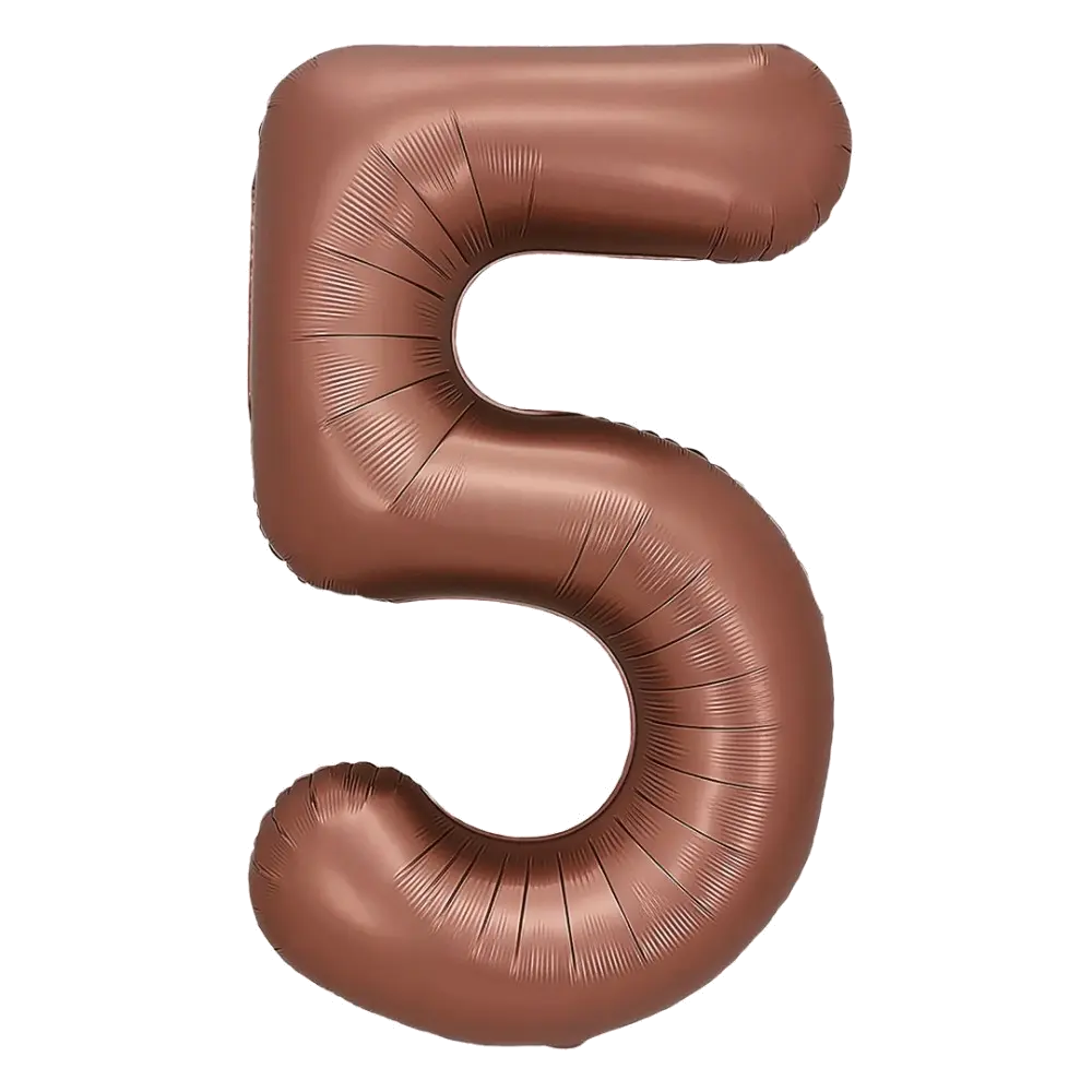 Шар Шар (32''/81 см) Цифра, 5, Шоколадный, Сатин, Цифра, 32"/81 см