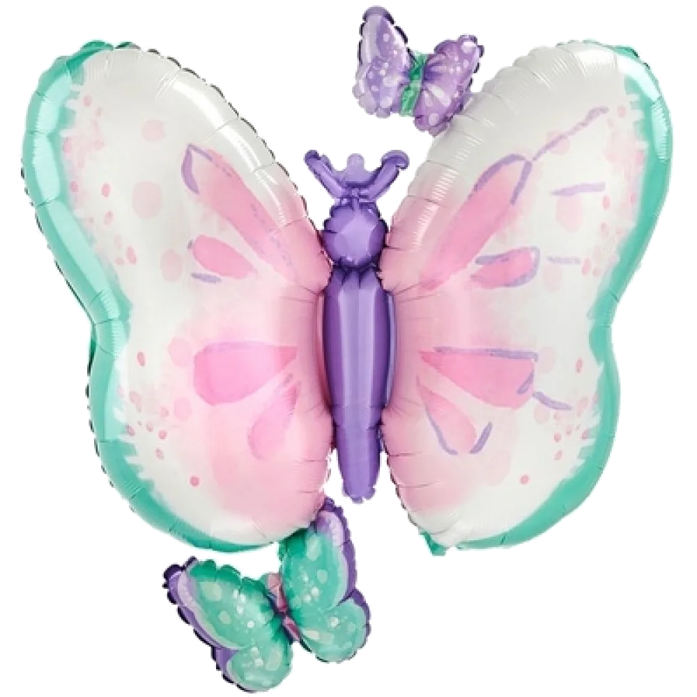 Шар: Шар (29"/73 см) Фигура, Бабочки Нежные, 1 шт. Anagram (США)