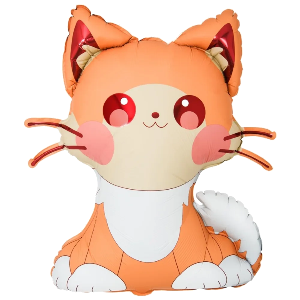 Шар: Шар (32"/81 см) Фигура Котик усатый, 1 шт. в уп. 2.1П