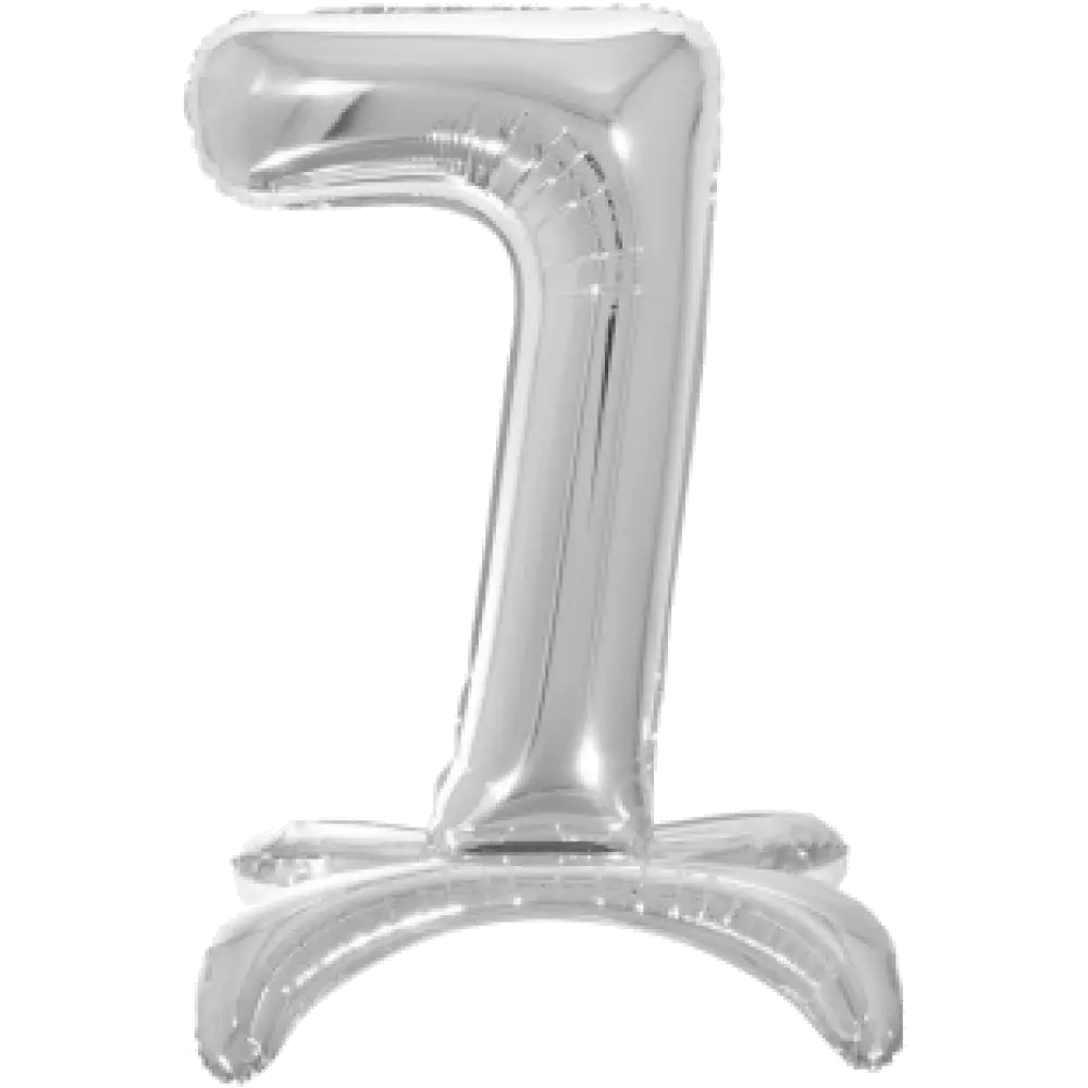 Шар Шар цифра на подставке (32''/81 см) Цифра "7" Серебро, Цифра "7" Серебро, 32"/81 см