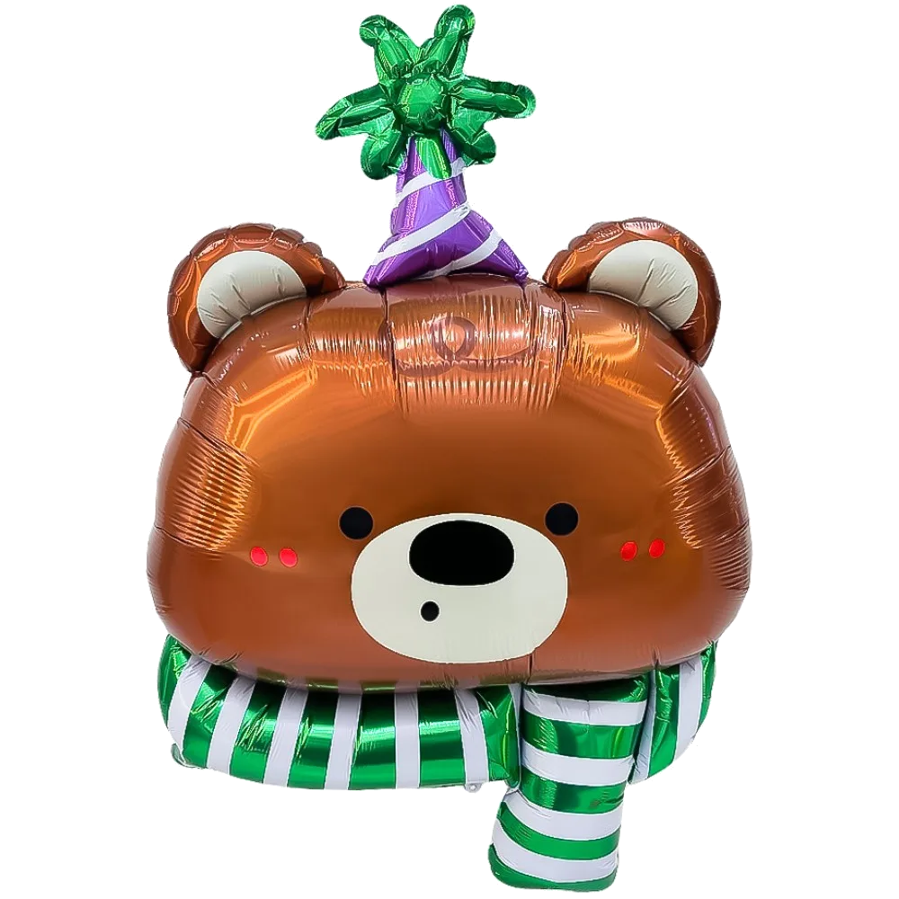 Шар: Шар (38''/97 см) Фигура, Мишка в колпачке, 1 шт.