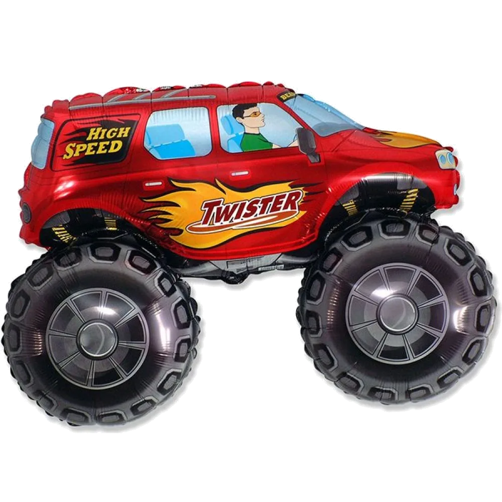 Шар: Шар (38''/97 см) Фигура, Джип Бигфут, Красный, 1 шт. Flexmetal (Испания)2.2П