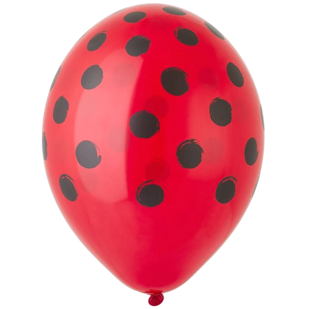 Шар: Шар (14"/36 см) Горошек арт черный, 1 шт. Belbal (Бельгия)