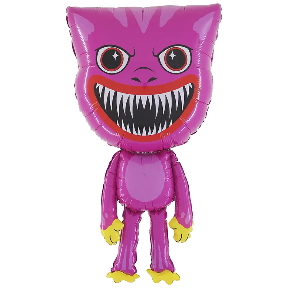 Шар: Шар (31''/79 см) Фигура Монстр-зубастик розовый, 1 шт. Grabo (Италия) 1.9П