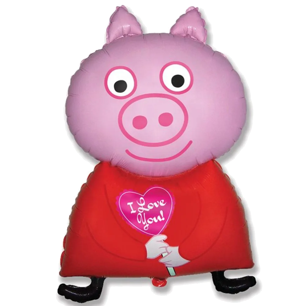 Шар: Шар (32''/81 см) Фигура, Поросенок свинка Я тебя люблю, 1 шт. Flexmetal (Испания)1.2П