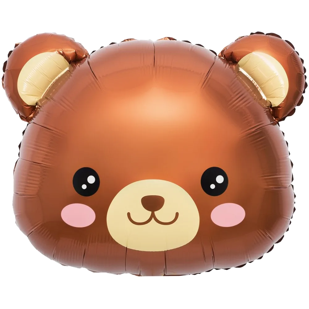 Шар: Шар (24''/61 см) Фигура, Голова, Милый медведь