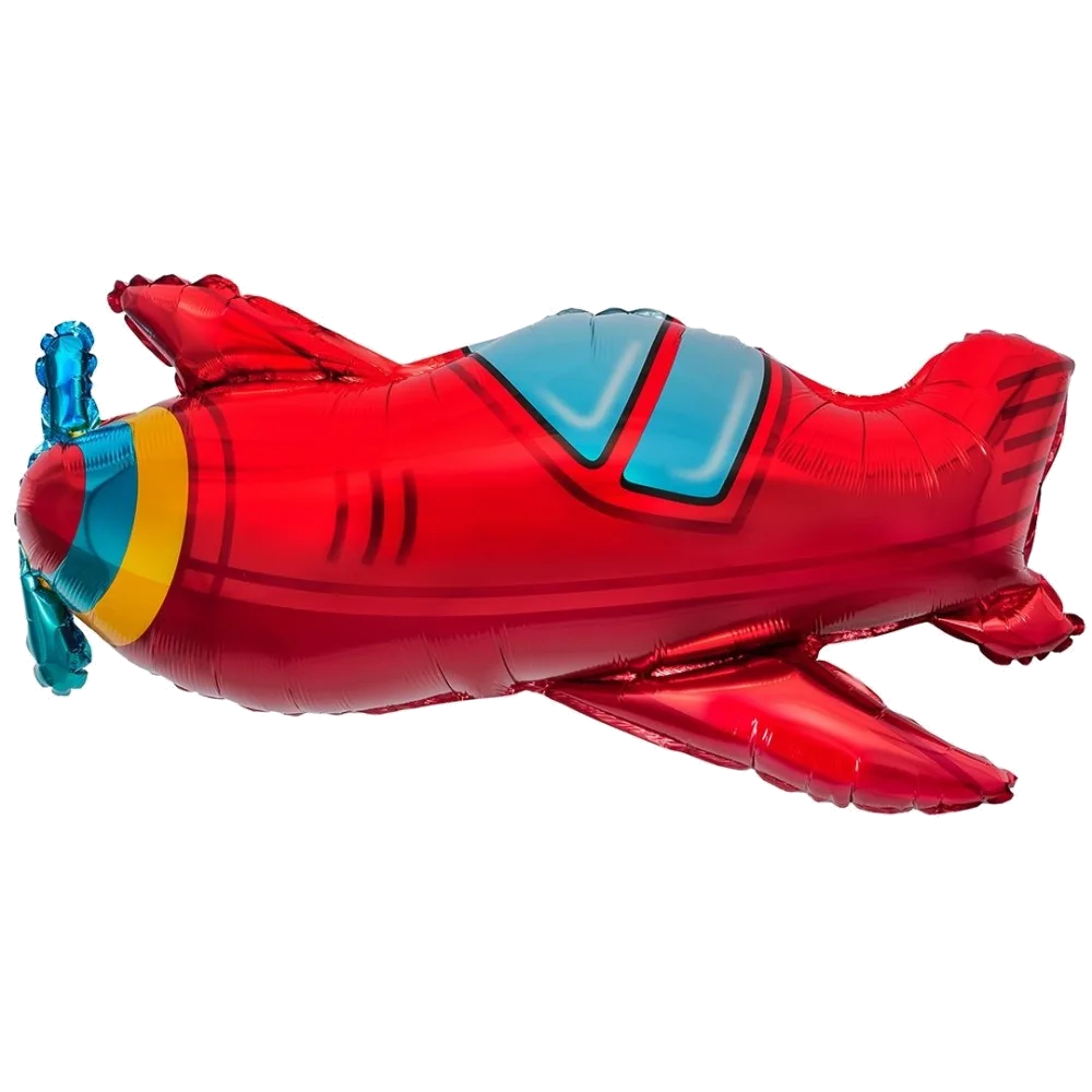 Шар: Шар с клапаном (15''/38 см) Мини-фигура, Самолет, Красный