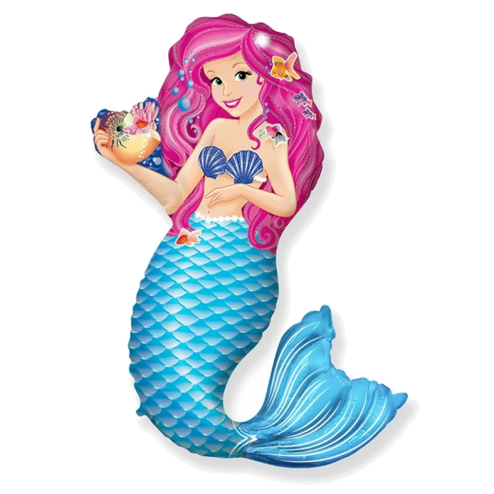 Шар: Шар (40''/102 см) Фигура, Русалочка с ракушкой, 1 шт. Flexmetal (Испания) 1.5П
