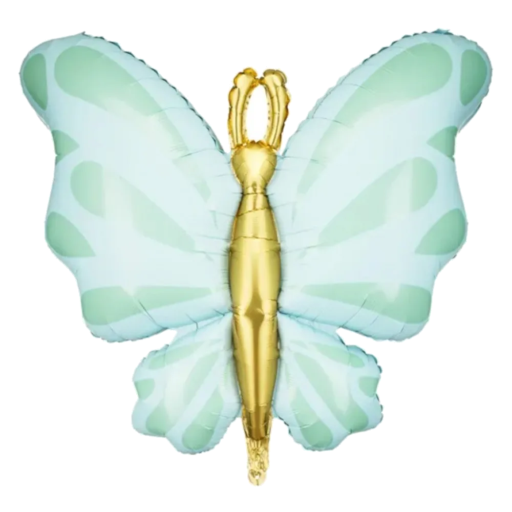 Шар: Шар (69*69) Фигура, Бабочка мятная, 1 шт. в уп. PartyDeco 3 П