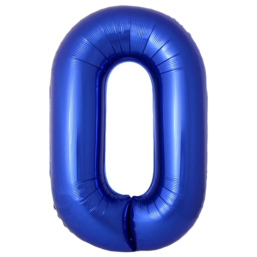 Шар Шар И (40''/102 см) Цифра, 0 Slim, Синий хром, Металлик, Цифра, 40"/102 см, металлик
