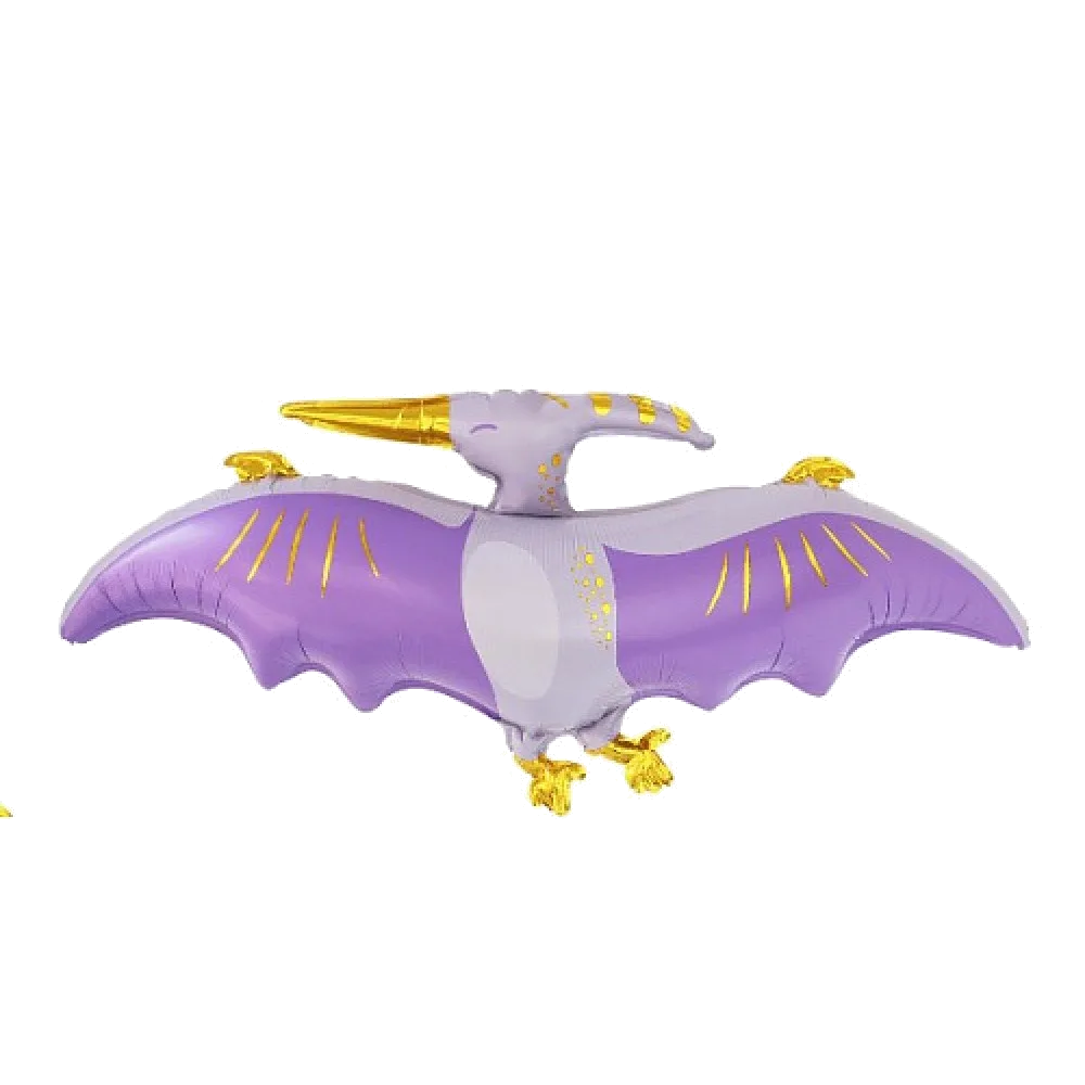 Шар: Шар (36"/90 см) Фигура Динозавр Птеродактиль, сиреневый, 1шт.