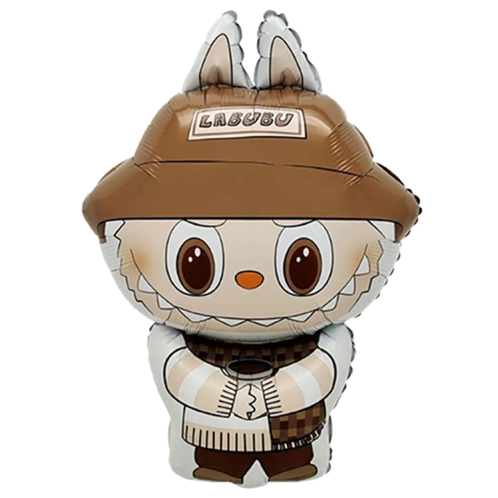 Шар: Шар (30"/76 см) Фигура, Монстрик зубастый коричневый эльф, 1 шт. в уп.