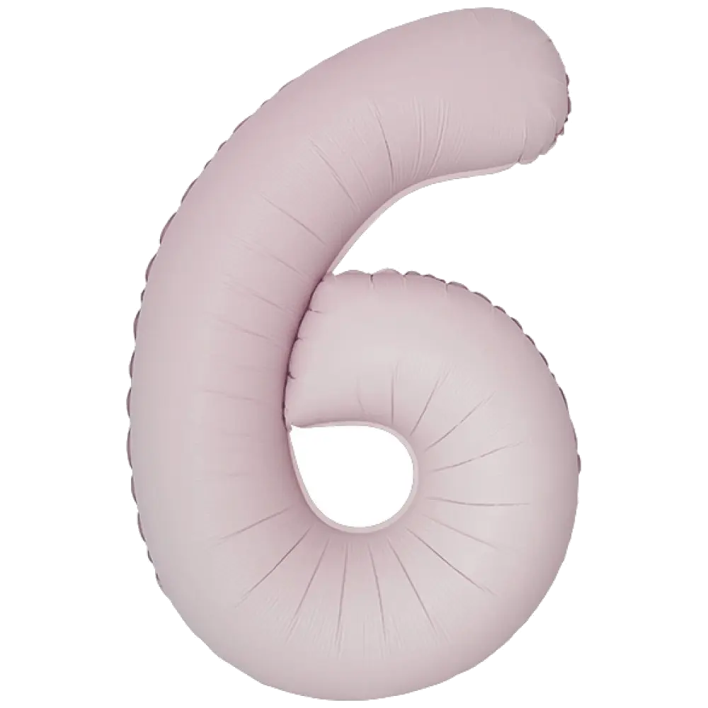 Шар Шар И (40''/102 см) Цифра, 6 Slim, Пыльная роза, Сатин, Цифра, 40"/102 см
