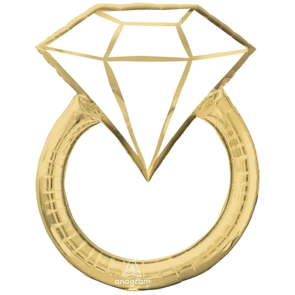 Шар: Шар (30"/76 см) Фигура, Кольцо бриллиант золотое, 1 шт. в уп. Anagram (США)